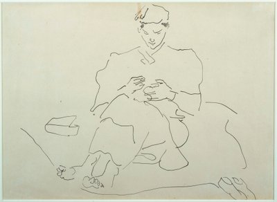 Seated Figure Sewing by Henri Gaudier Brzeska